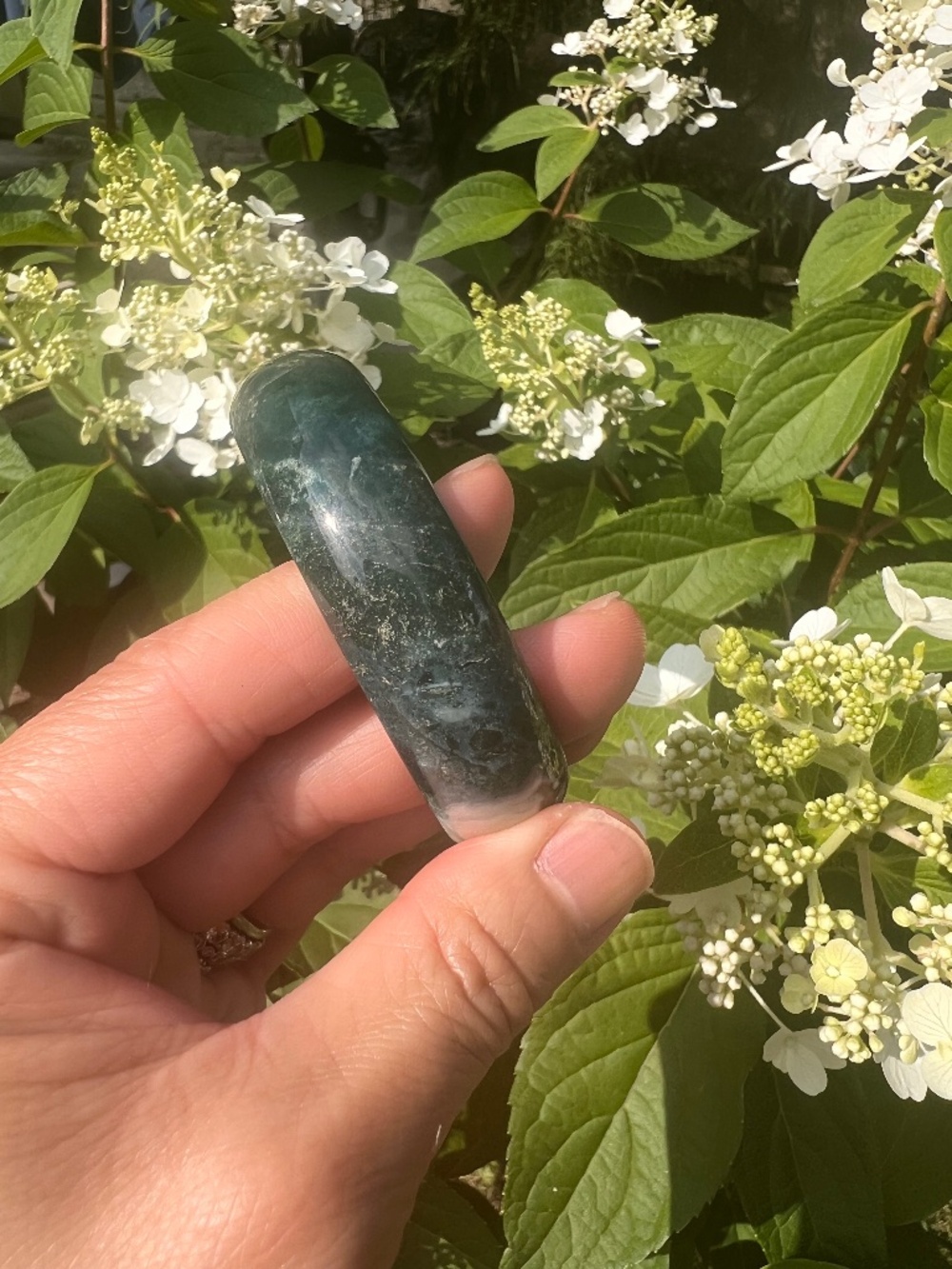 Moss (9) agate bangle | crystal